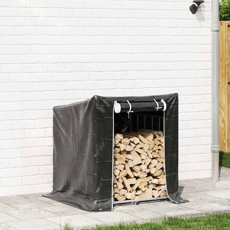 Firewood Rack with Rain Cover 100.5x100.5x110.5 cm Galvanised Steel