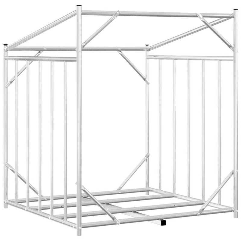 Firewood Rack with Rain Cover 100.5x100.5x110.5 cm Galvanised Steel