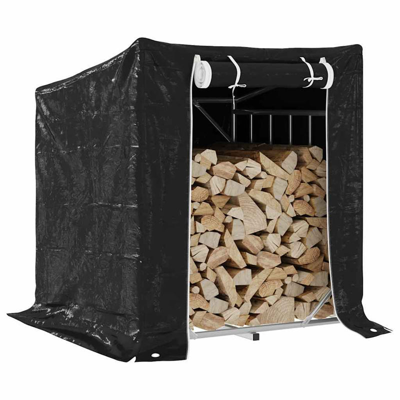 Firewood Rack with Rain Cover 100.5x100.5x110.5 cm Galvanised Steel