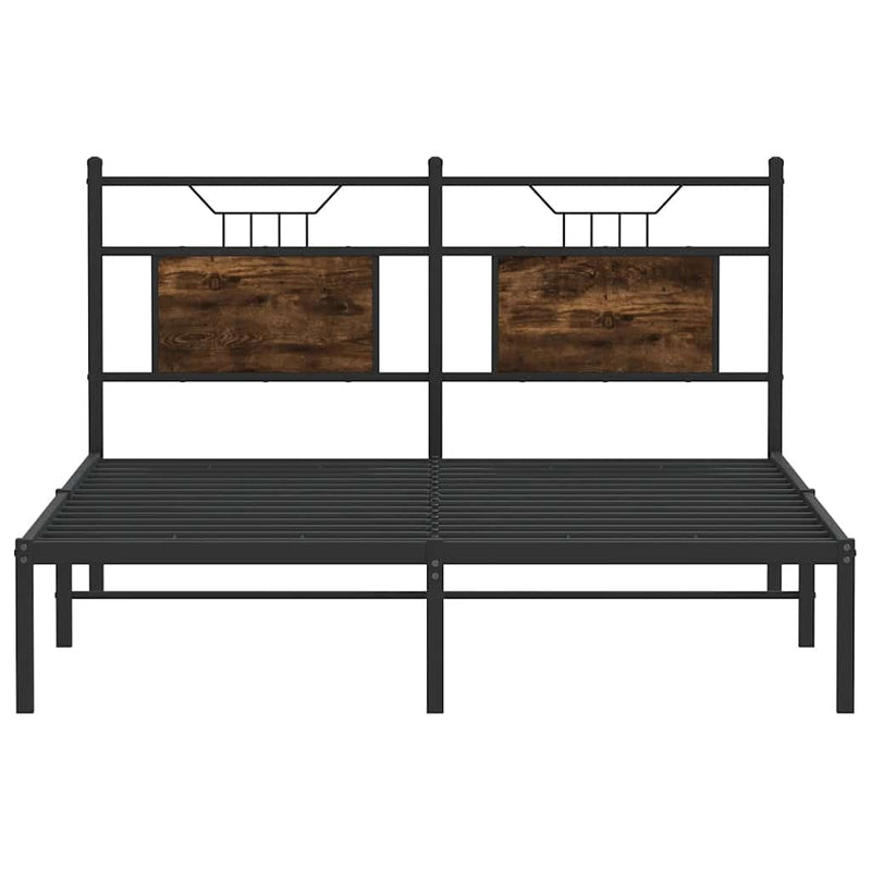 Bed Frame without Mattress Smoked Oak 140x200 cm Engineered Wood