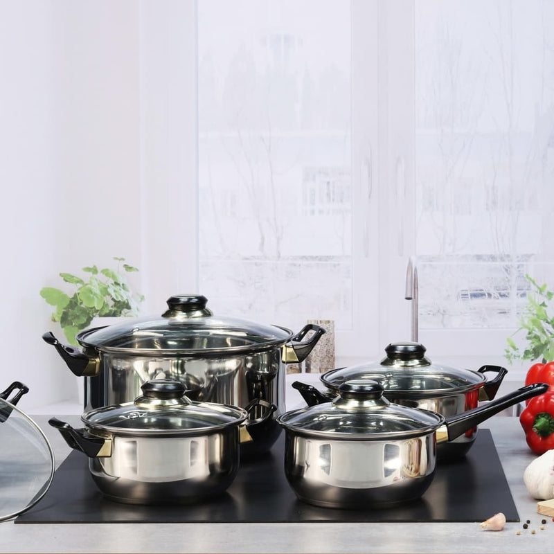 HI 12 Piece Cookware Set Stainless Steel