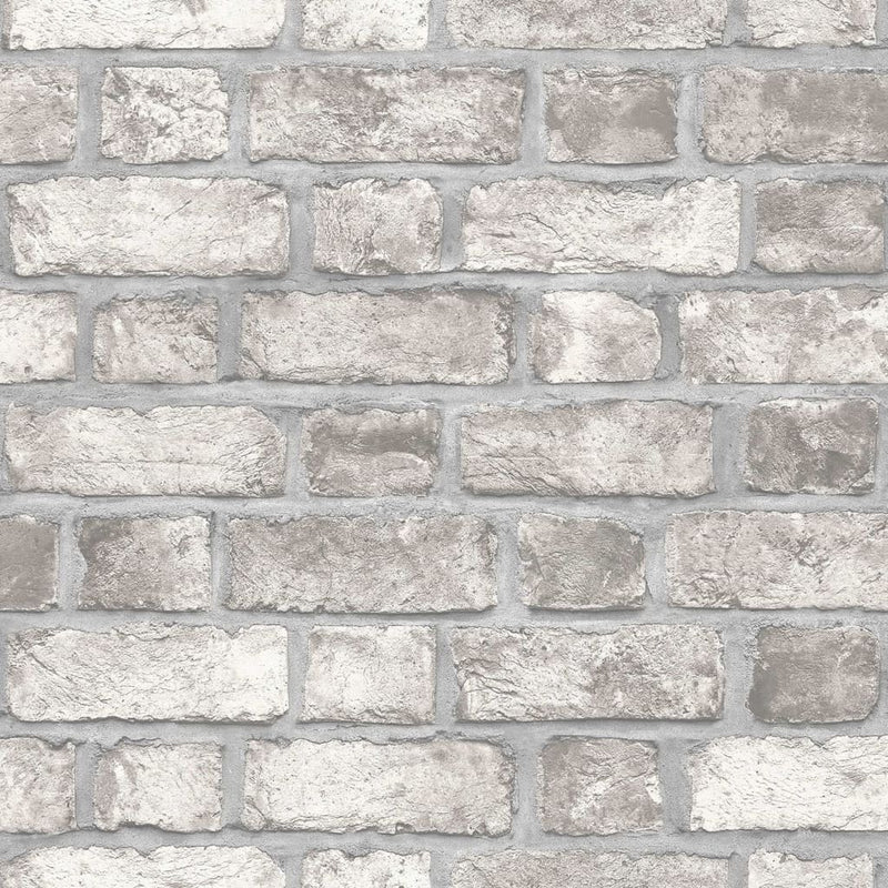 Noordwand Wallpaper Homestyle Brick Wall Grey and Off-white