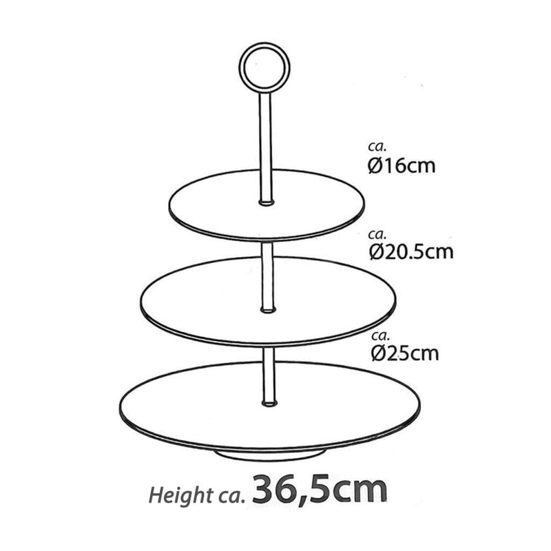 Excellent Houseware 3-tier Serving Stand 36.5 cm Stainless Steel