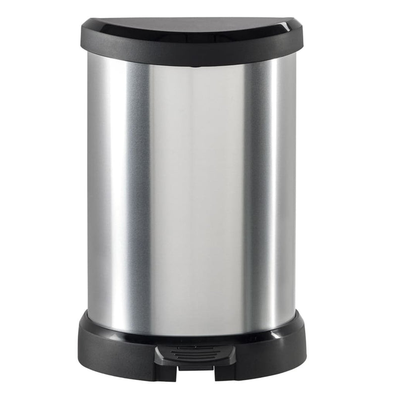 Curver Pedal Bin Deco D-Shape 15L Silver