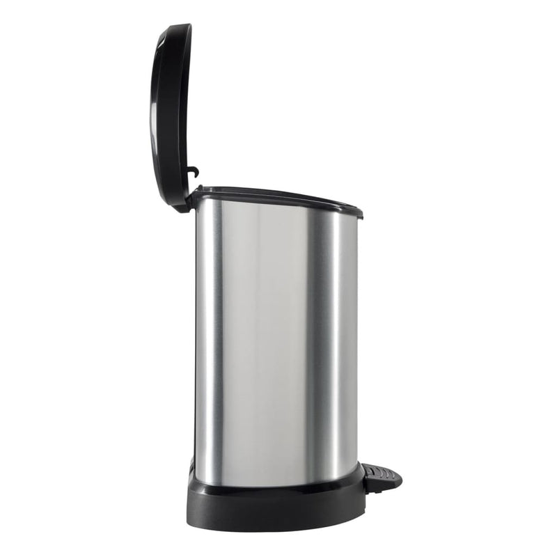 Curver Pedal Bin Deco D-Shape 15L Silver