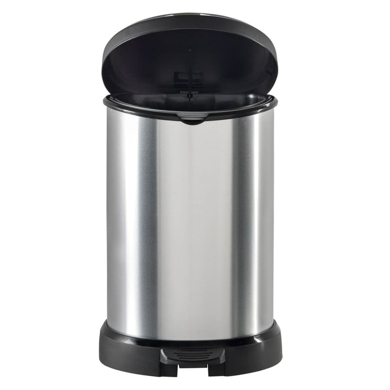 Curver Pedal Bin Deco D-Shape 15L Silver