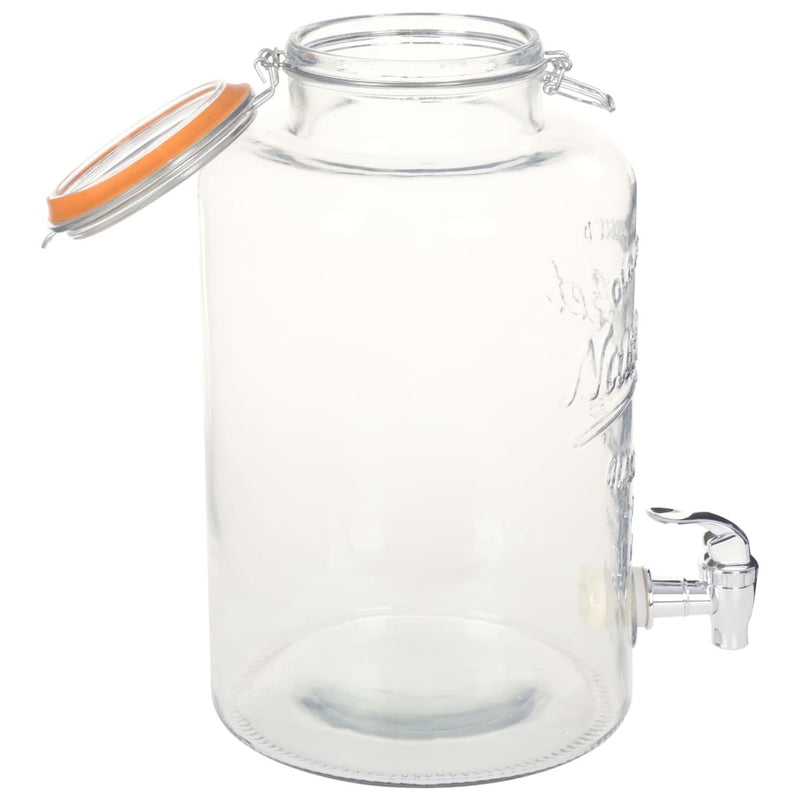 Water Dispenser XXL with Tap Transparent 8 L Glass