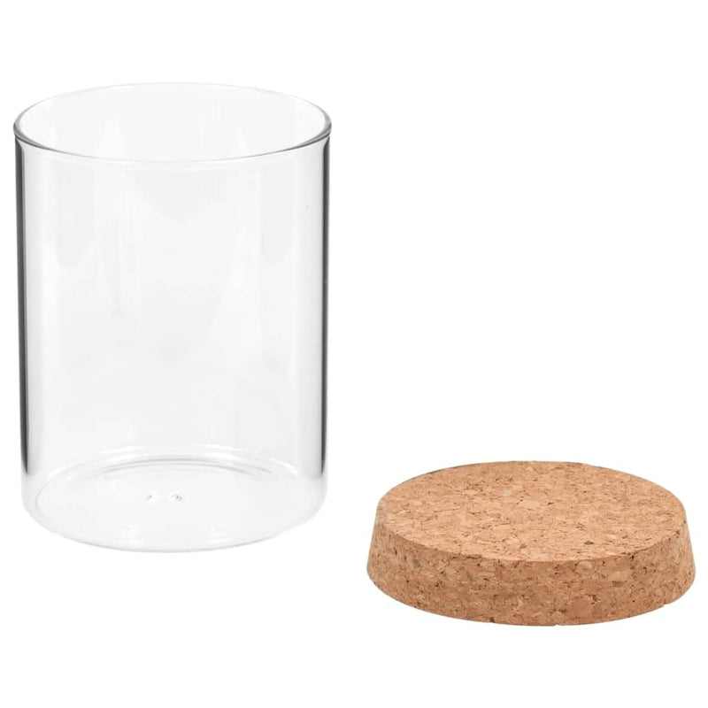 Storage Glass Jars with Cork Lid 6 pcs 650 ml