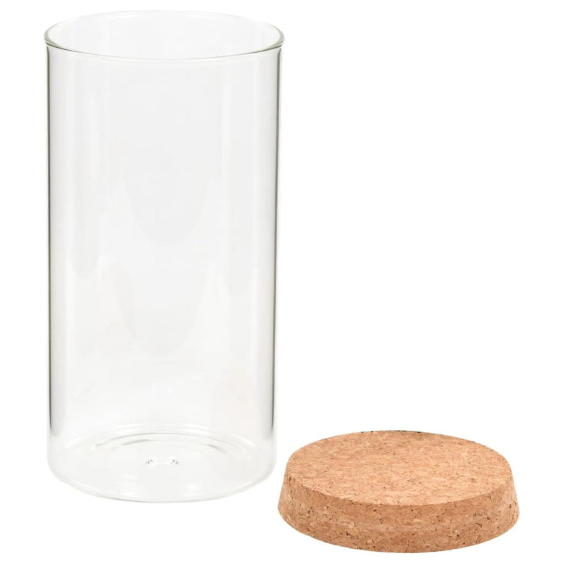 Storage Glass Jars with Cork Lid 6 pcs 1400 ml