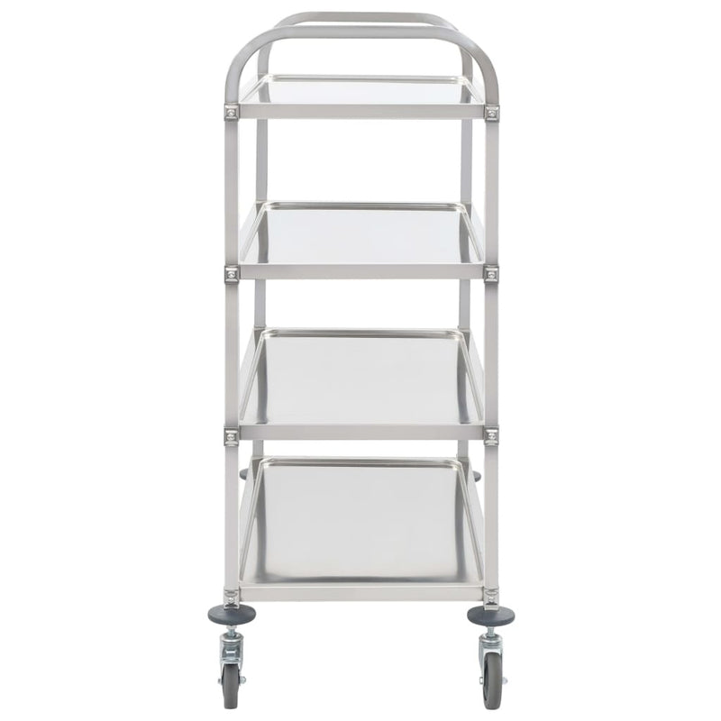 4-Tier Kitchen Trolley 107x55x125 cm Stainless Steel