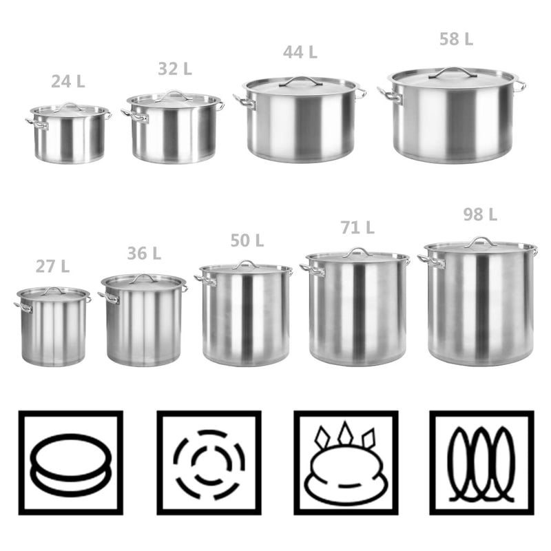 Stock Pot 50 L 40x40 cm Stainless Steel