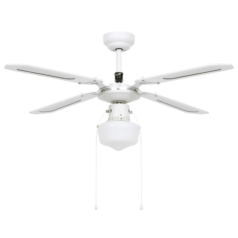 vidaXL Ceiling Fan with Light 106 cm White