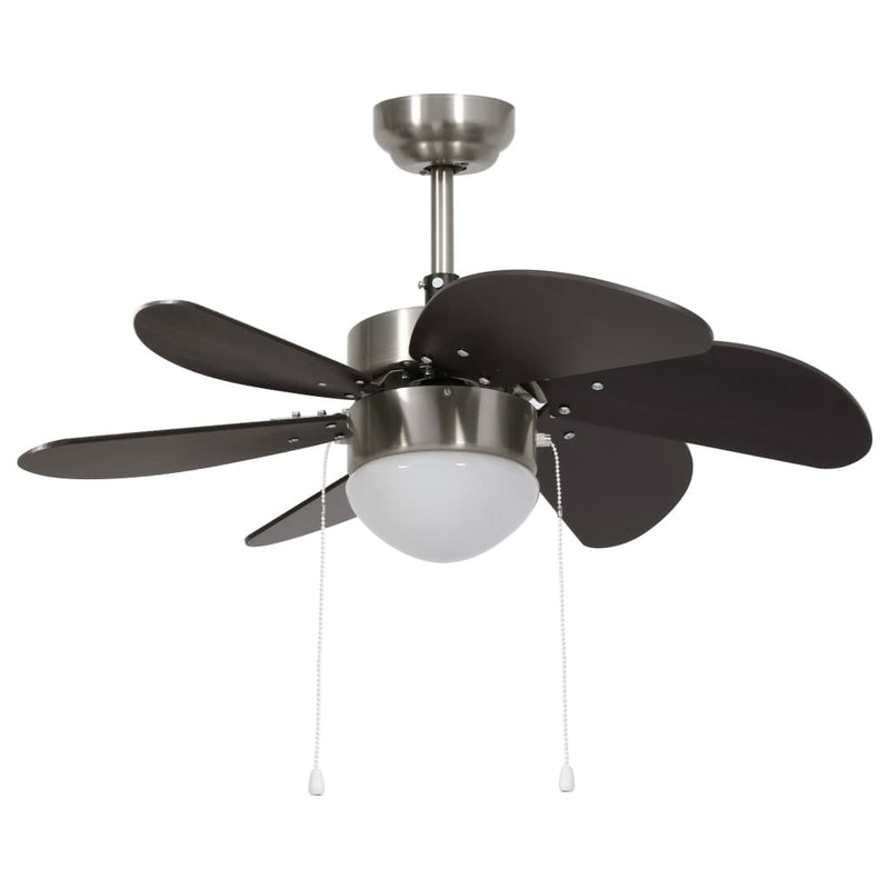 Ceiling Fan with Light 76 cm Dark Brown