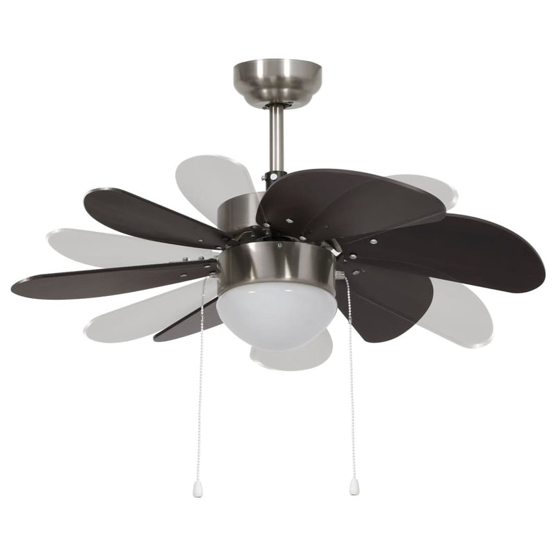 Ceiling Fan with Light 76 cm Dark Brown