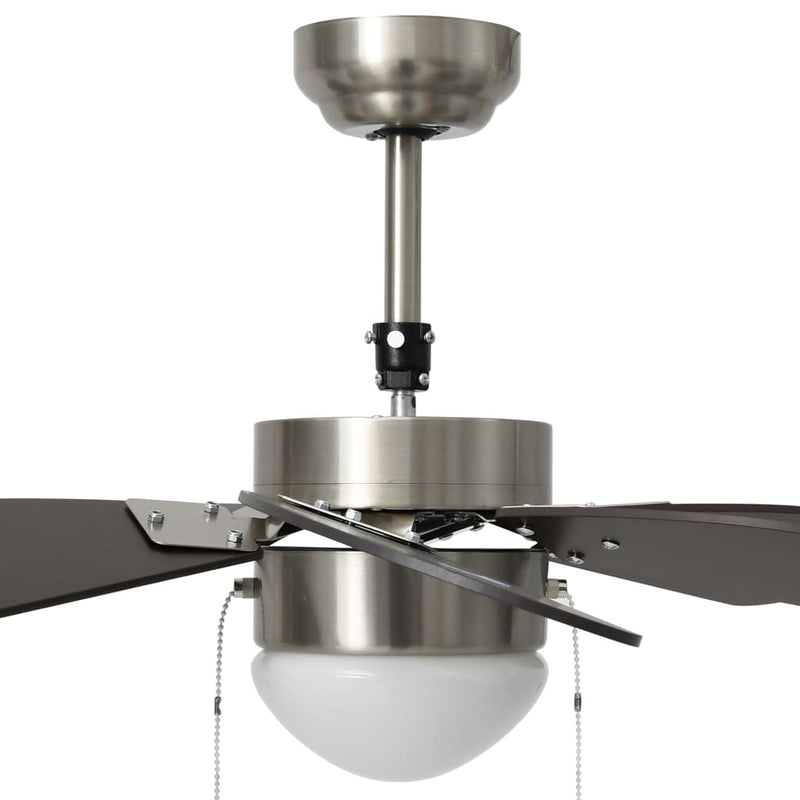 Ceiling Fan with Light 76 cm Dark Brown