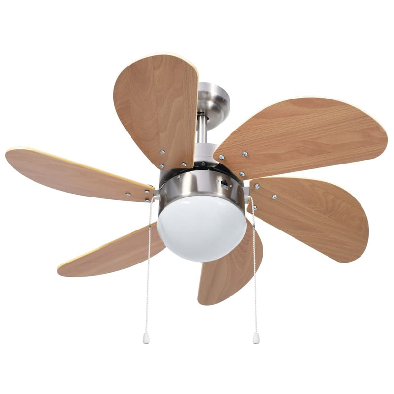 Ceiling Fan with Light 76 cm Light Brown