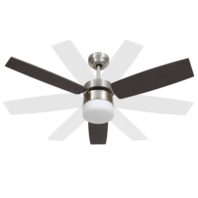 Ceiling Fan with Light and Remote Control 108 cm Dark Brown