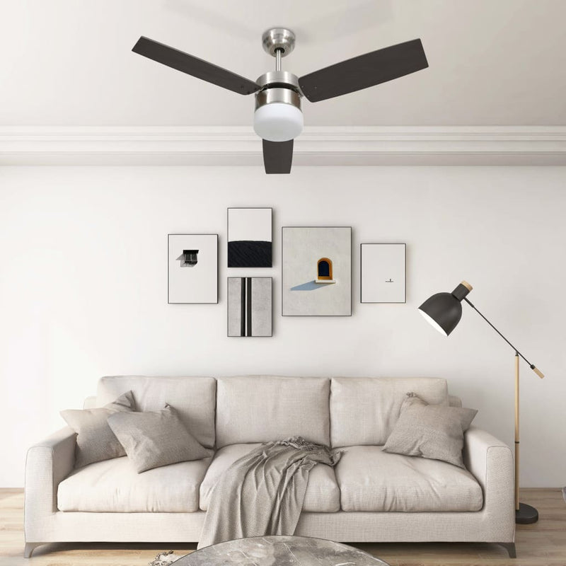 Ceiling Fan with Light and Remote Control 108 cm Dark Brown