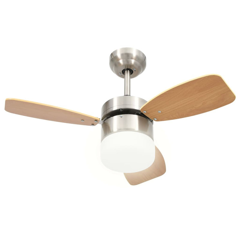 Ceiling Fan with Light and Remote Control 76 cm Light Brown