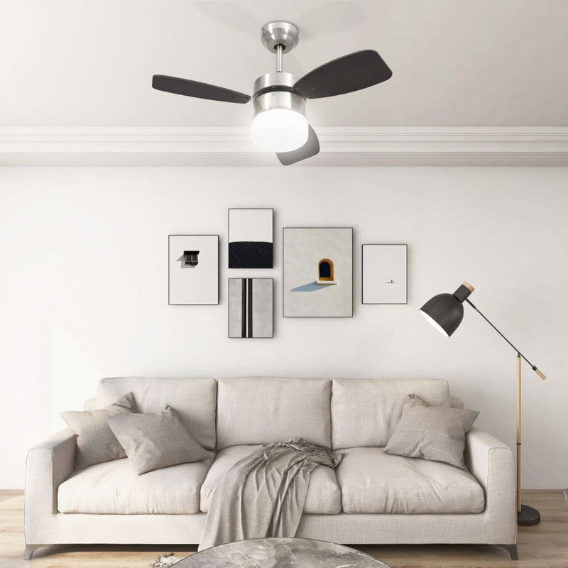 Ceiling Fan with Light and Remote Control 76 cm Dark Brown