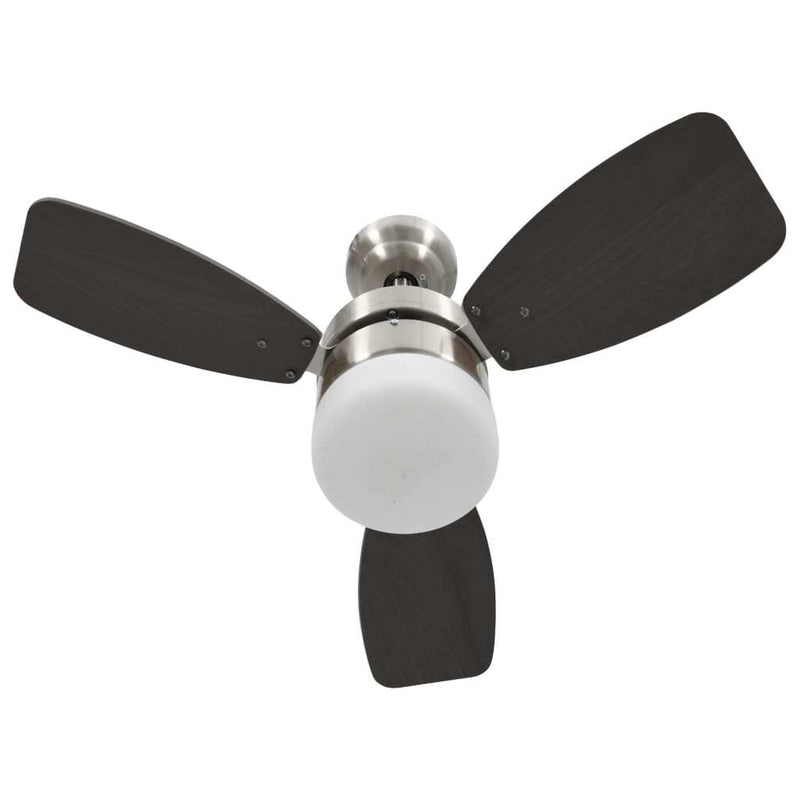 Ceiling Fan with Light and Remote Control 76 cm Dark Brown