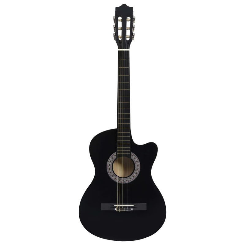 Western Classical Cutaway Guitar with 6 Strings Black 38"