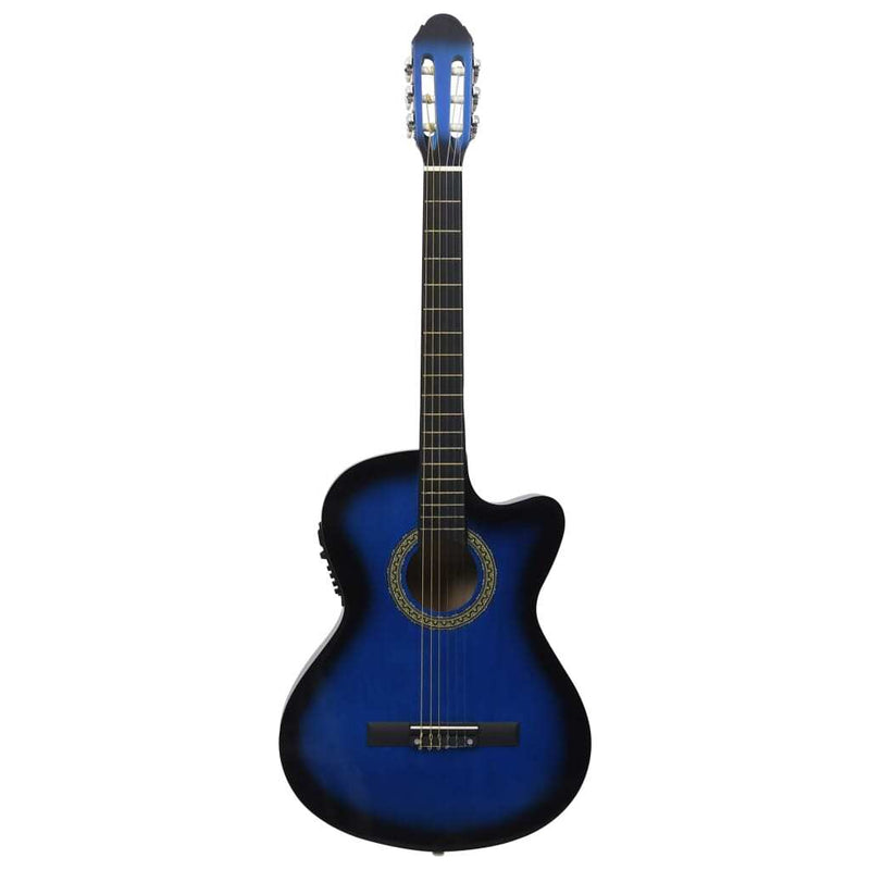 Western Classical Cutaway Guitar with Equalizer 6 Strings Blue