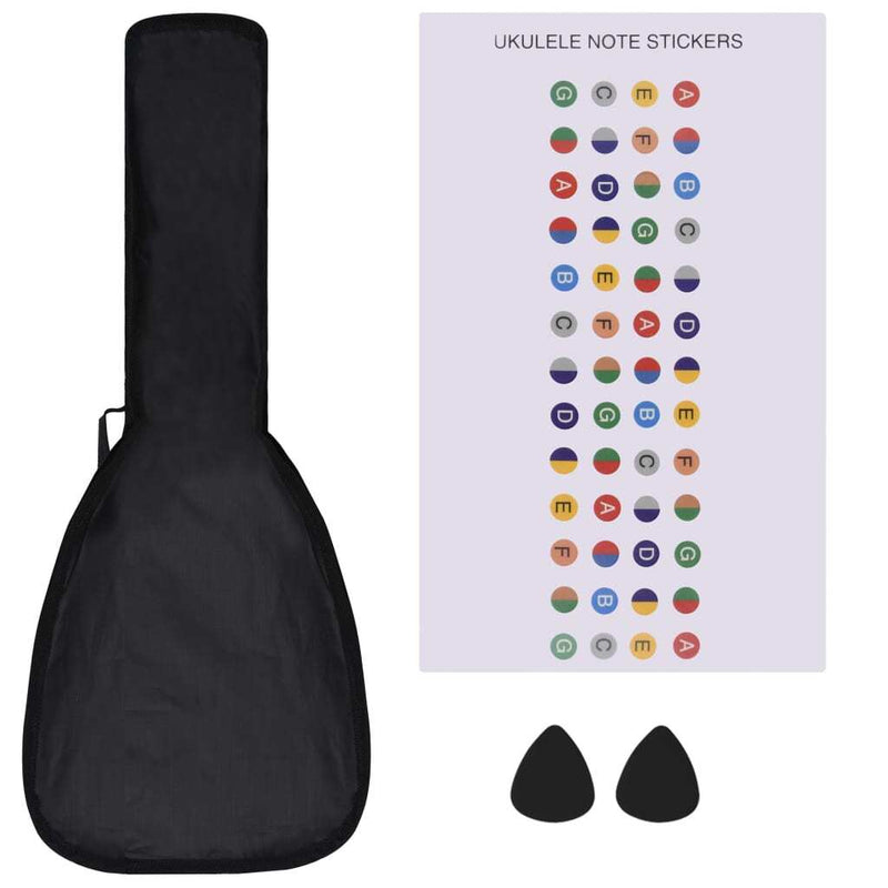 Soprano Ukulele Set with Bag for Kids Light Wood 21"