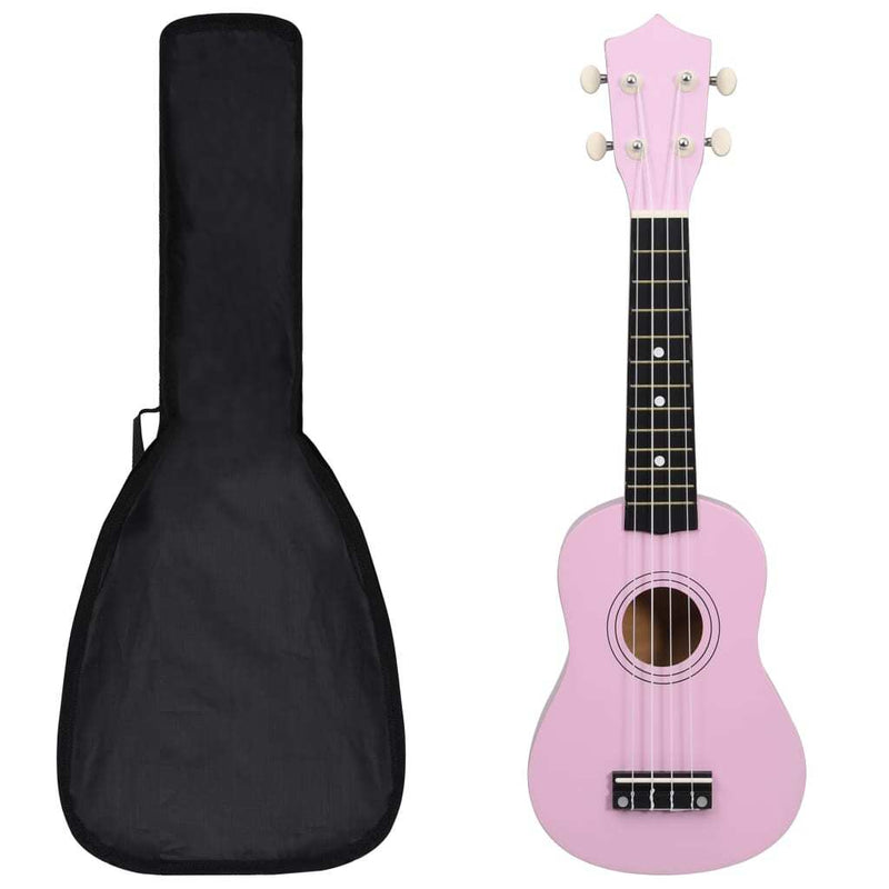 Soprano Ukulele Set with Bag for Kids Pink 21"