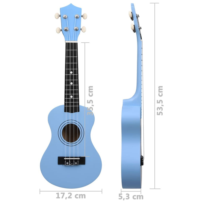 Soprano Ukulele Set with Bag for Kids Baby Blue 21"