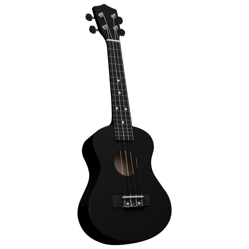 Soprano Ukulele Set with Bag for Kids Black 23"