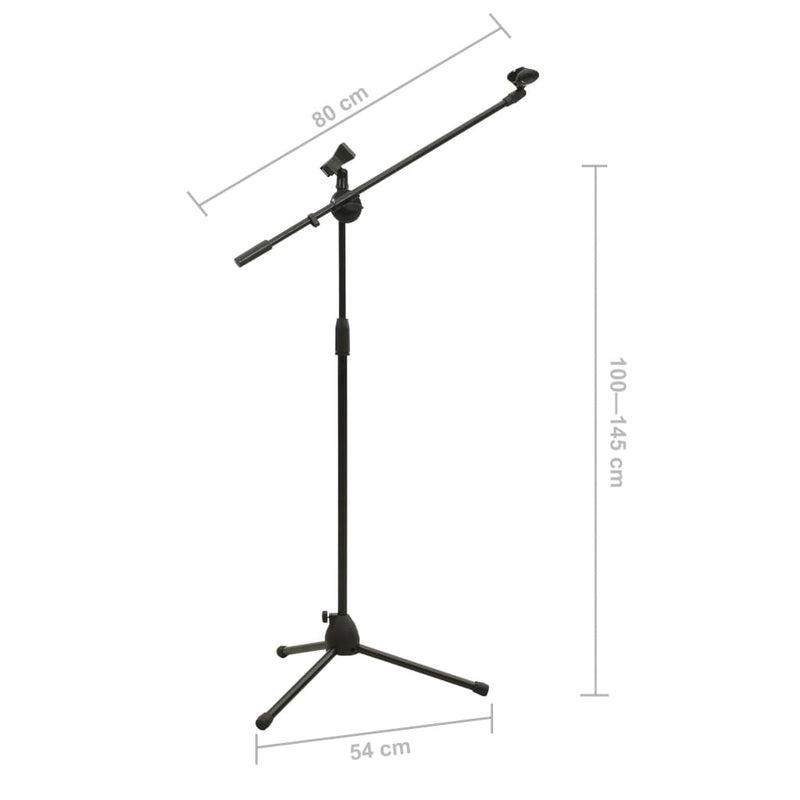 Tripod Microphone Stand with Dual Clip Holder