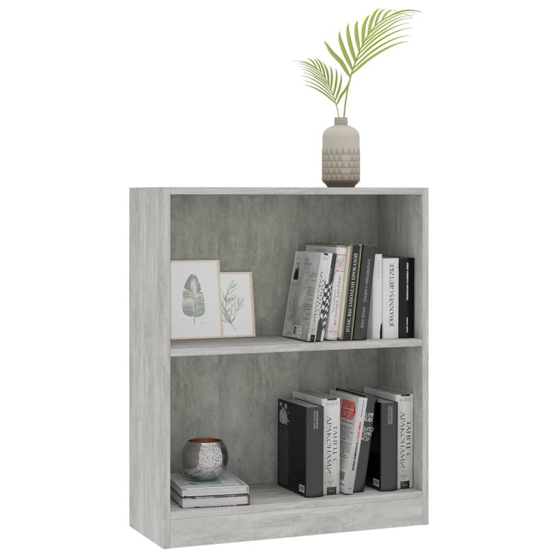 Bookshelf Concrete Grey 60x24x76 cm Engineered Wood