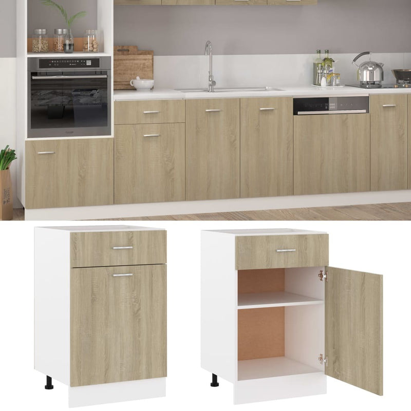 Drawer Bottom Cabinet Sonoma Oak 50x46x81.5 cm Engineered Wood