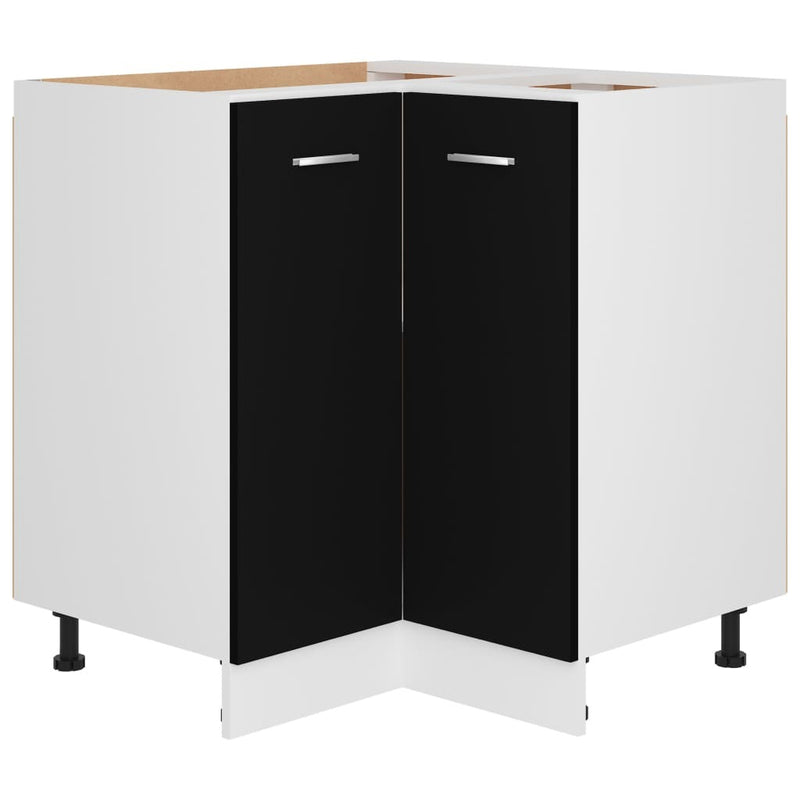 Corner Bottom Cabinet Black 75.5x75.5x81.5 cm Engineered Wood