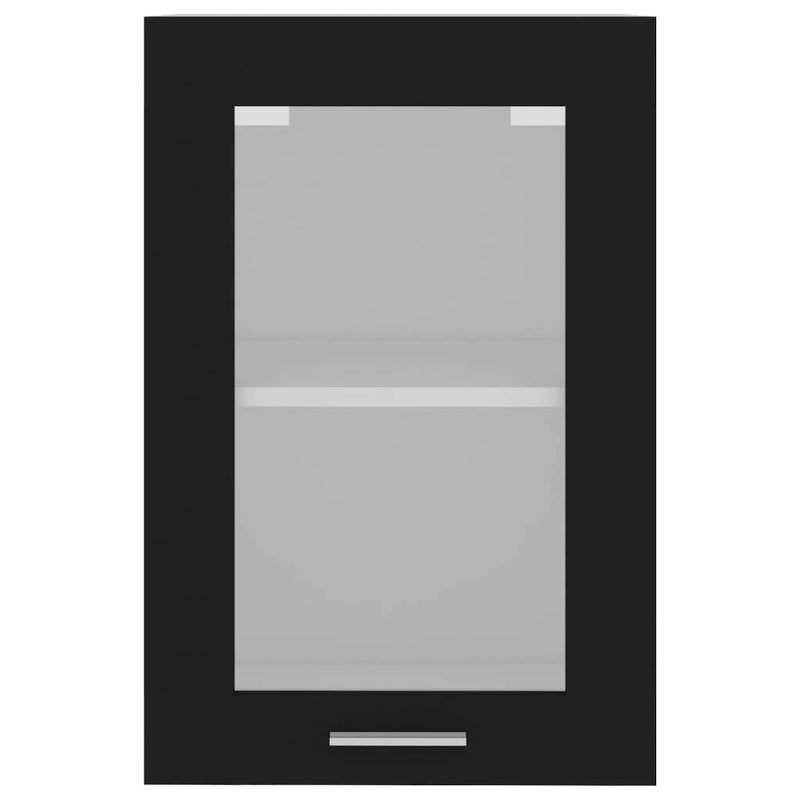 Hanging Glass Cabinet Black 40x31x60 cm Engineered Wood