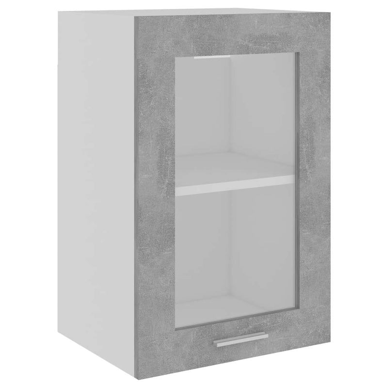 Hanging Glass Cabinet Concrete Grey 40x31x60 cm Engineered Wood