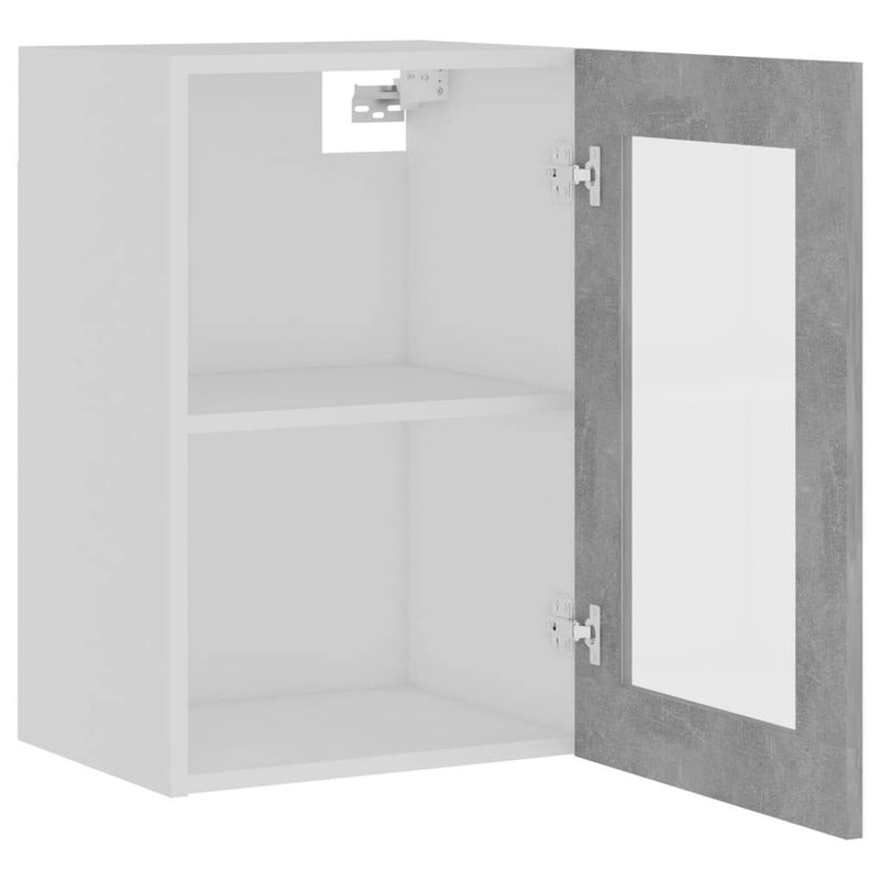 Hanging Glass Cabinet Concrete Grey 40x31x60 cm Engineered Wood