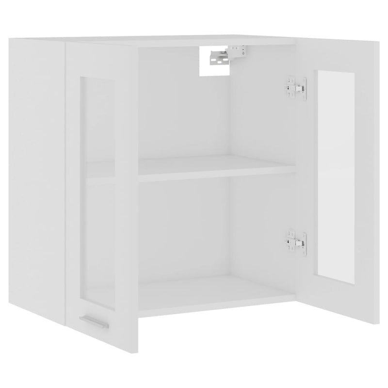 Hanging Glass Cabinet White 60x31x60 cm Engineered Wood