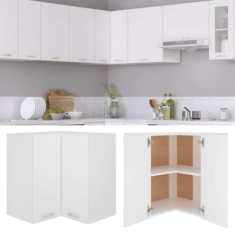 Hanging Corner Cabinet White 57x57x60 cm Engineered Wood