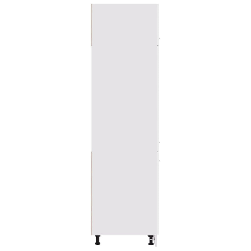 Refrigerator Cabinet High Gloss White 60x57x207 cm Engineered Wood