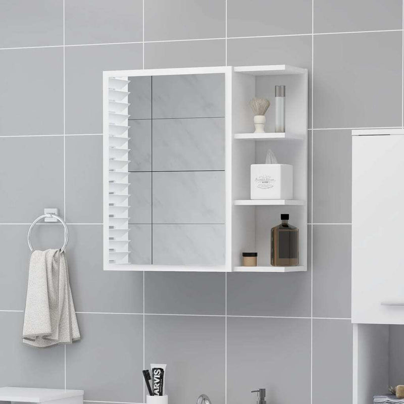 Bathroom Mirror Cabinet White 62.5x20.5x64 cm Engineered Wood