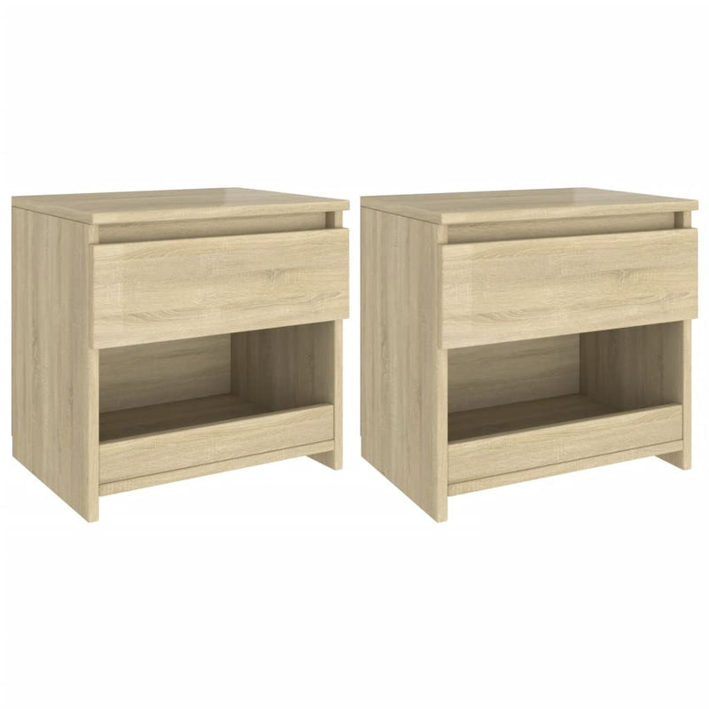 Bedside Cabinets 2 pcs Sonoma Oak 40x30x39 cm Engineered Wood