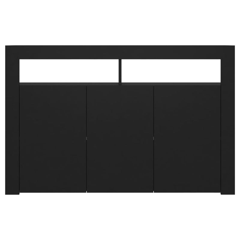 Sideboard with LED Lights Black 115.5x30x75 cm