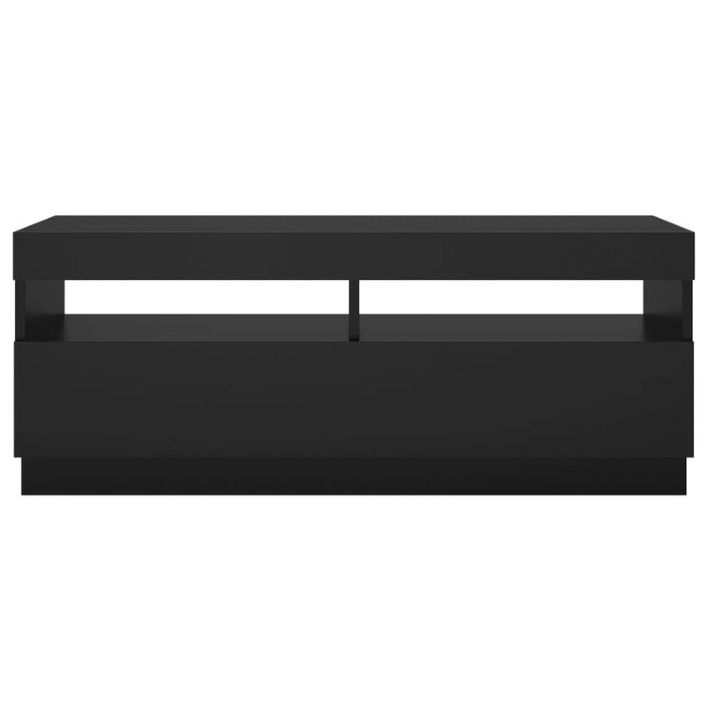 TV Cabinet with LED Lights Black 100x35x40 cm