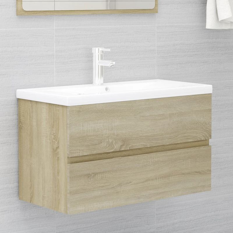 Sink Cabinet Sonoma Oak 80x38.5x45 cm Engineered Wood