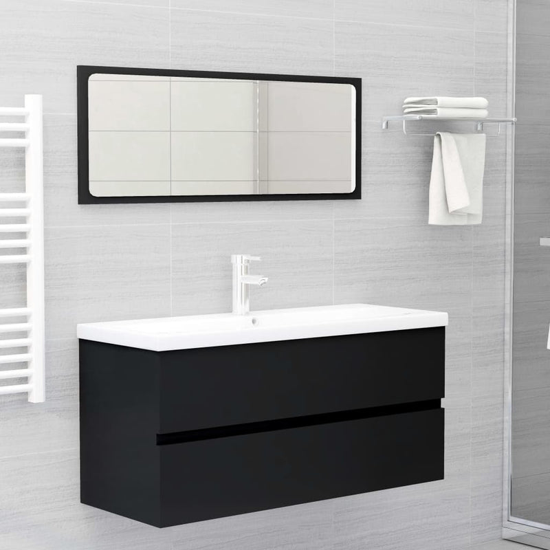 Sink Cabinet Black 100x38.5x45 cm Engineered Wood