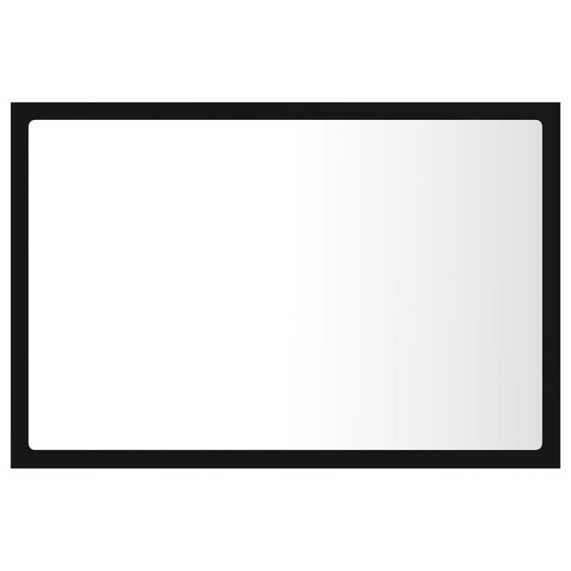 LED Bathroom Mirror Black 60x8.5x37 cm Acrylic