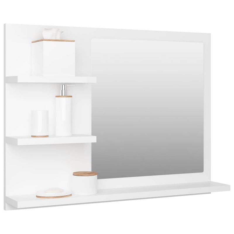 Bathroom Mirror White 60x10.5x45 cm Engineered Wood