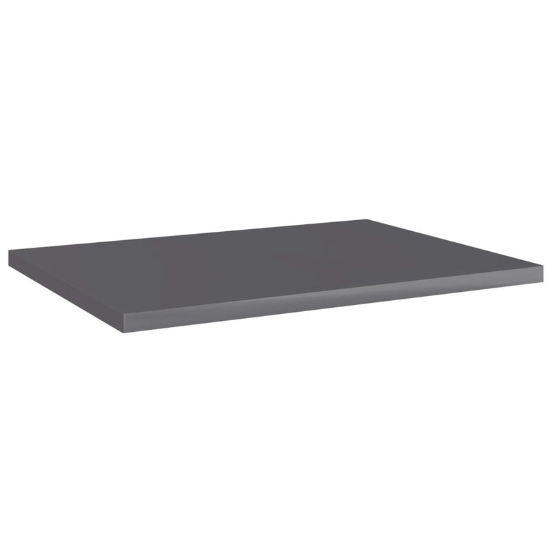 Bookshelf Boards 8 pcs High Gloss Grey 40x30x1.5 cm Engineered Wood